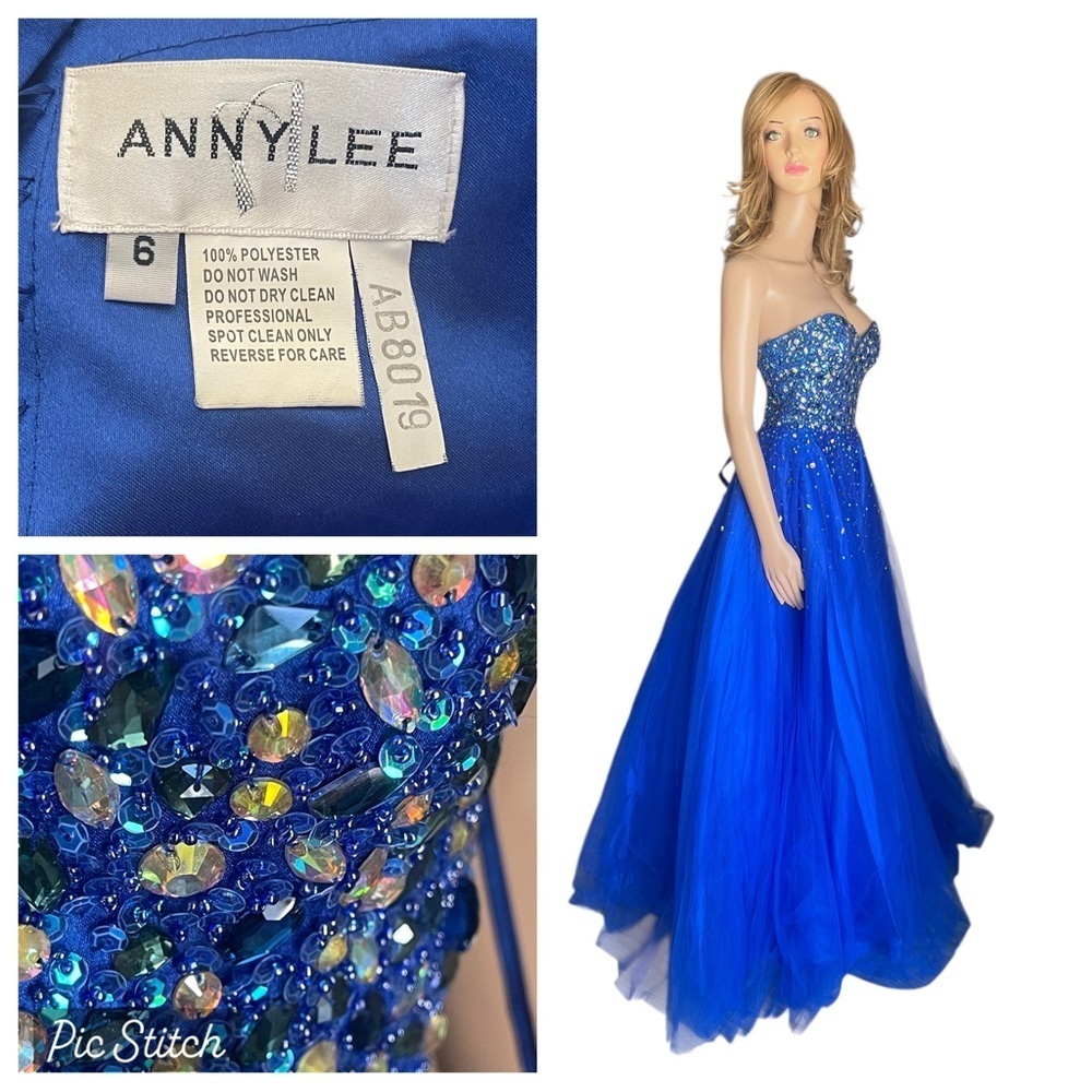 Anny Lee Royal Blue Embellished Dress size 6